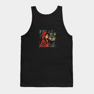 Retro Anime Red Riding Hood Night Forest Vintage 70s 80s 90s Tank Top